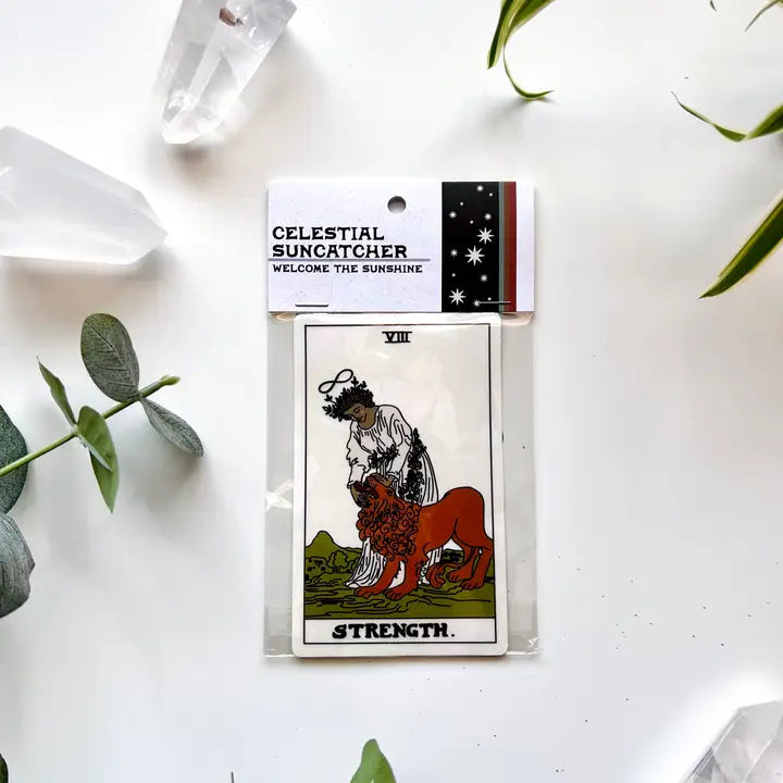 STRENGTH TAROT SUNCATCHER STICKER
