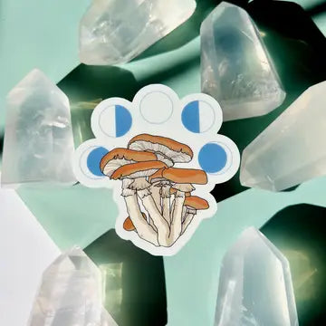 MUSHROOMS + MOONS GLOW IN THE DARK STICKER