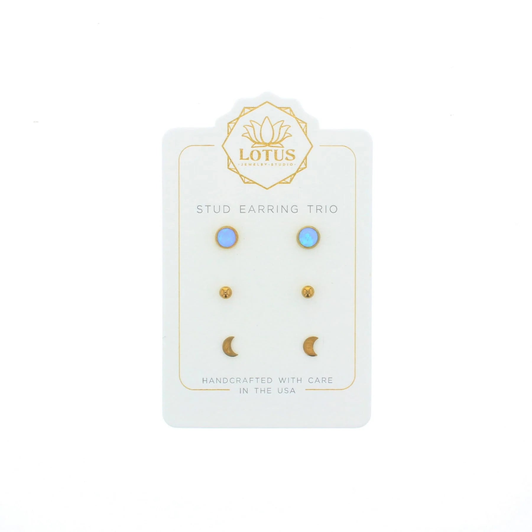 Opal Stud Earring Trio