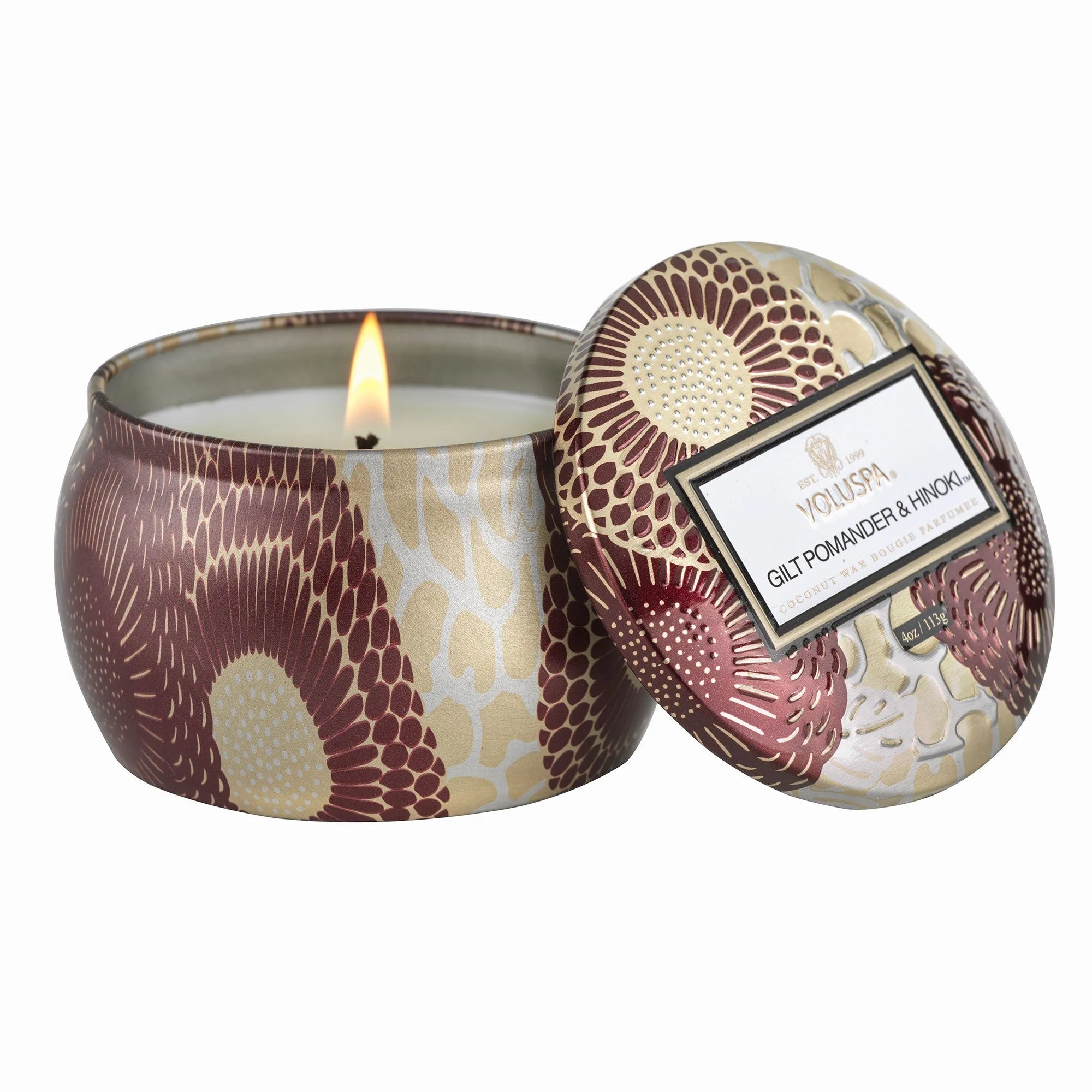 GILT POMANDER & HINOKI MINI TIN CANDLE