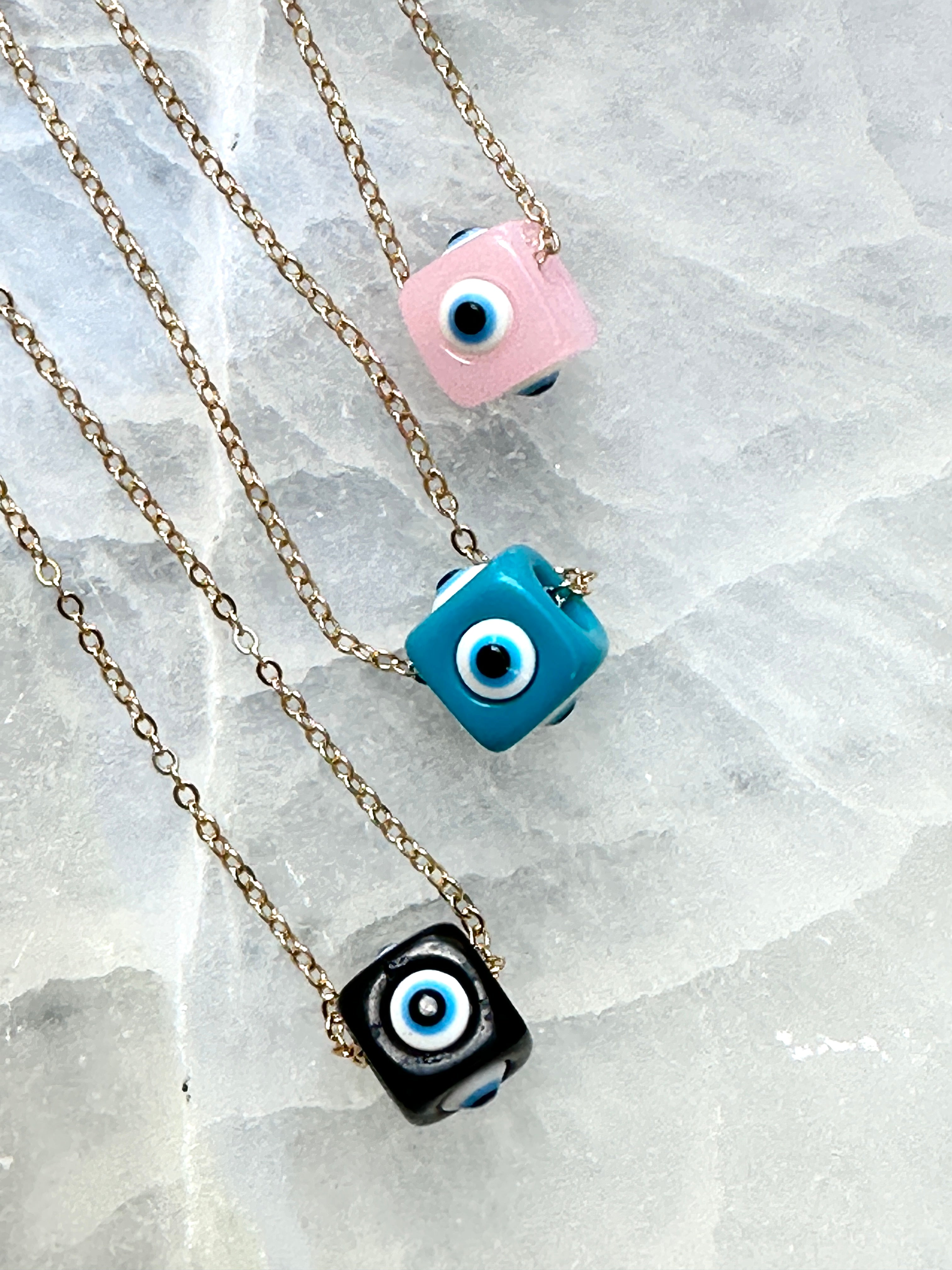 Evil Eye Dice Necklace