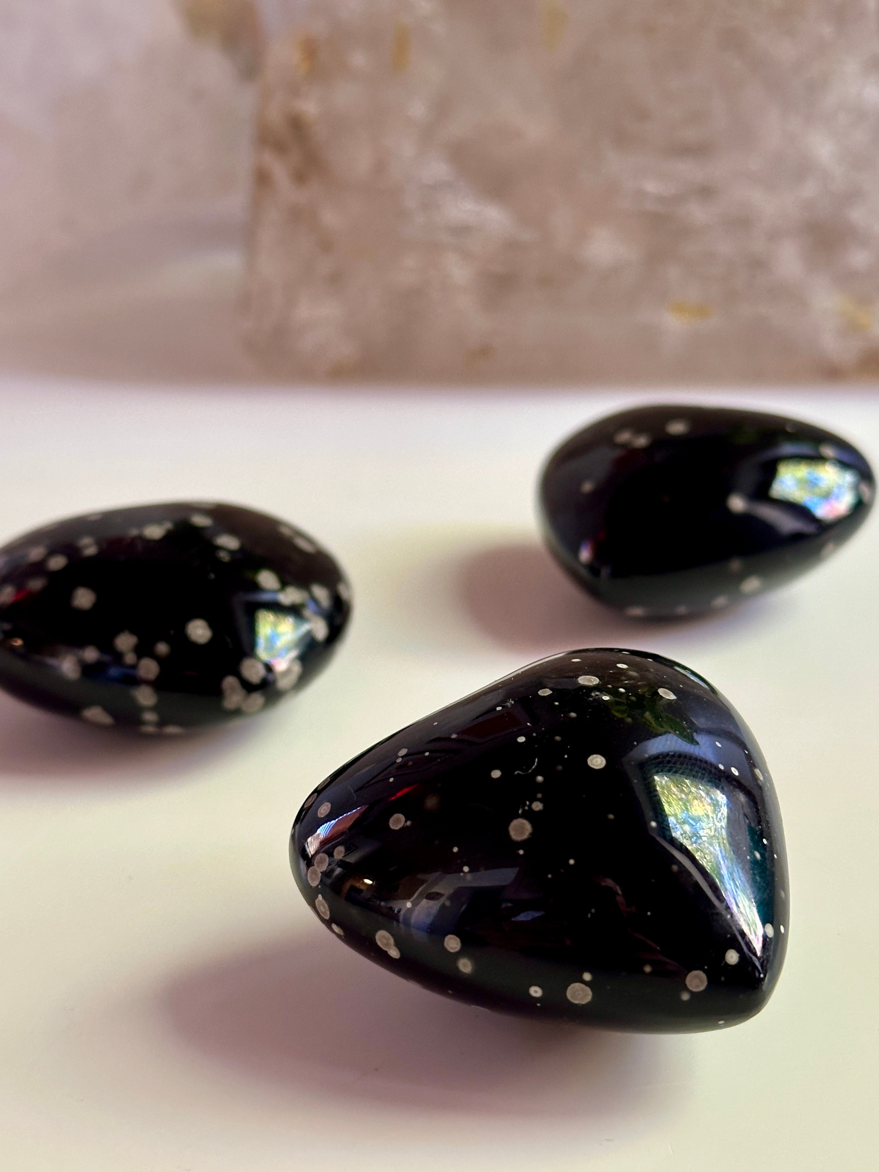 Stardust Obsidian - Heart Carving