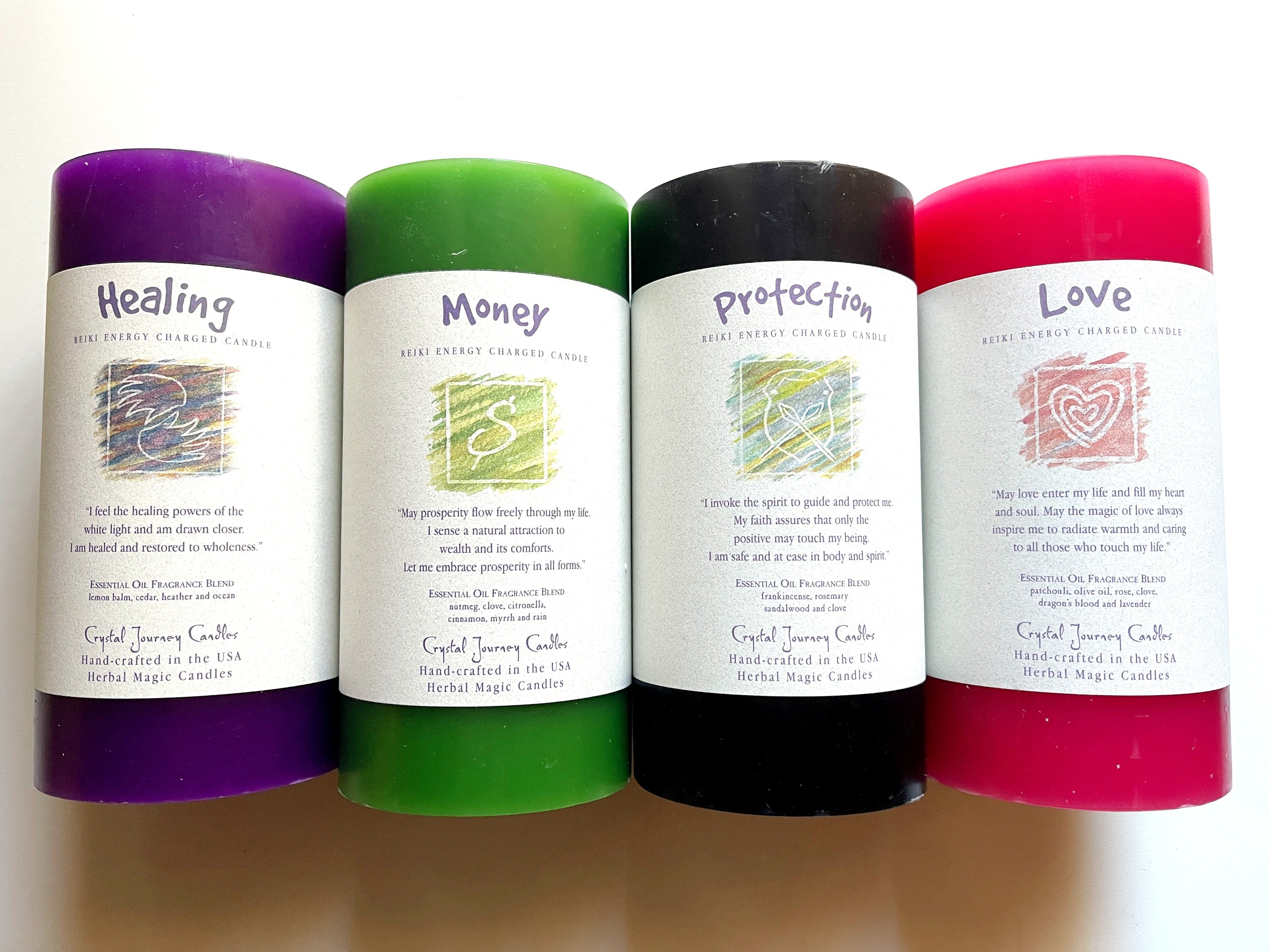 Crystal Journey Herbal Pillar Candles