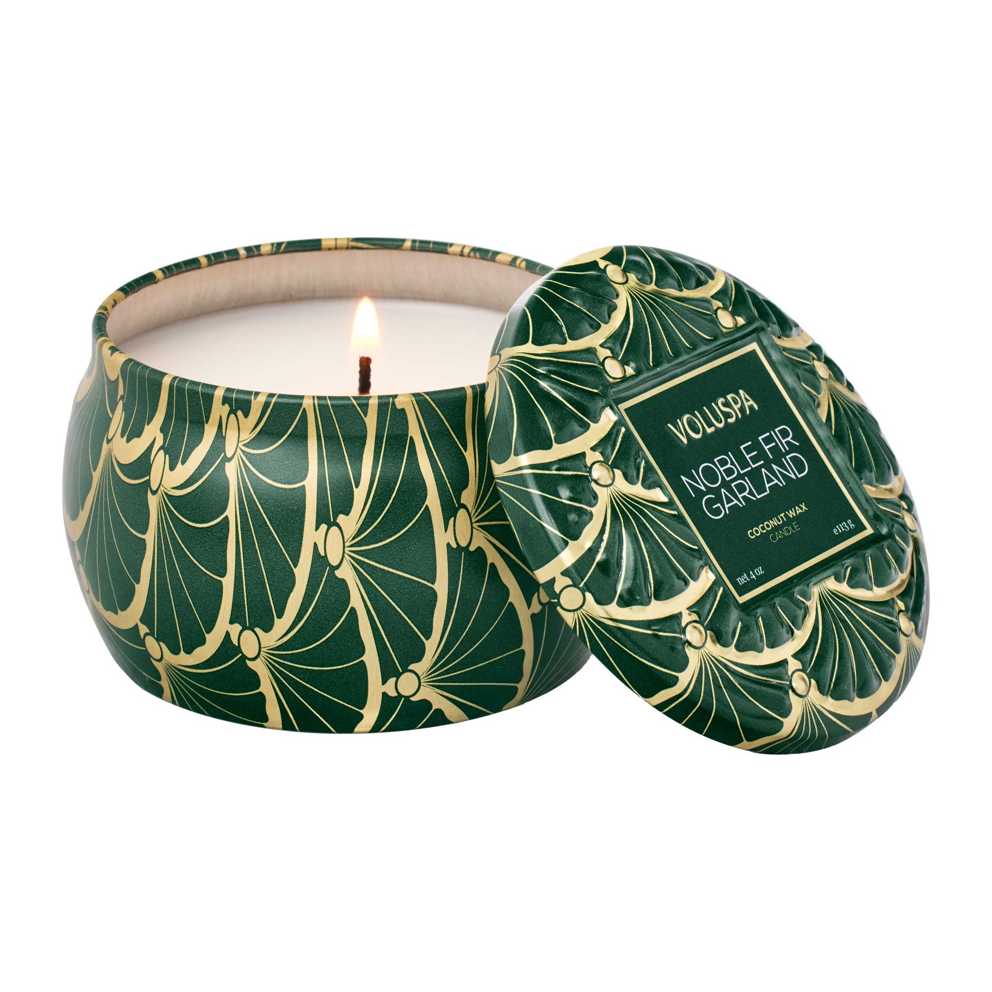 NOBLE FIR GARLAND MINI TIN CANDLE