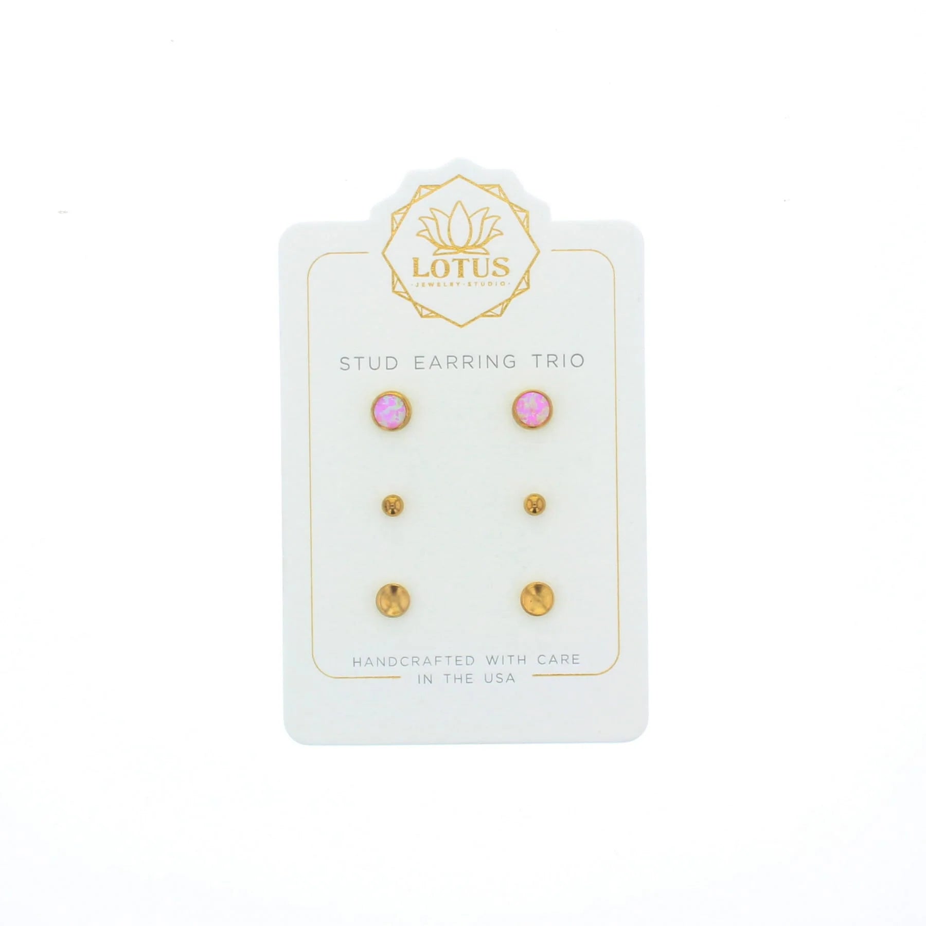 Opal Stud Earring Trio