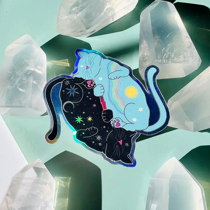 SPACE CATS HOLOGRAPHIC STICKER