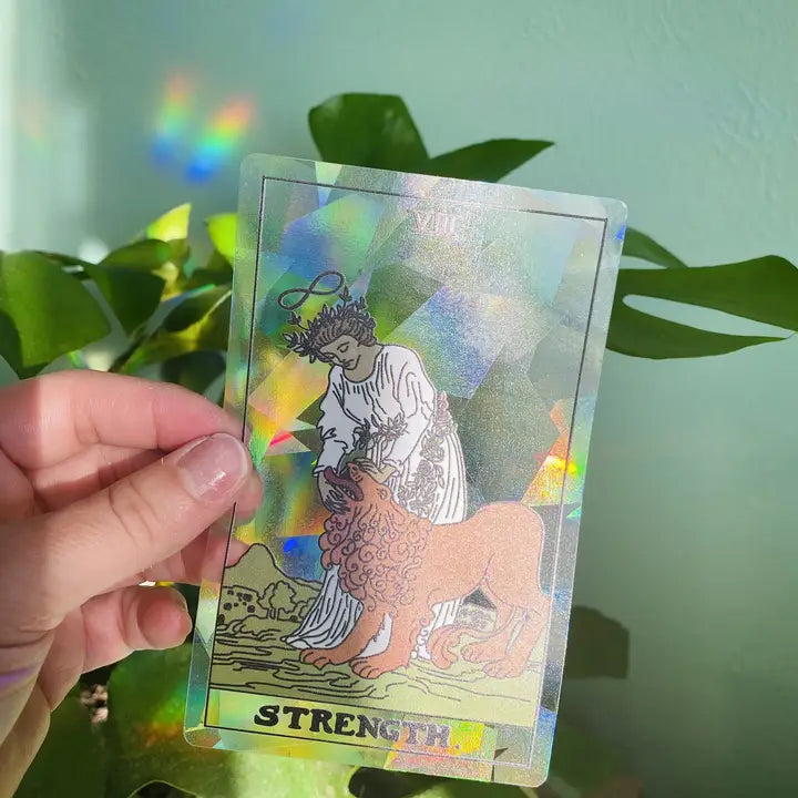 STRENGTH TAROT SUNCATCHER STICKER