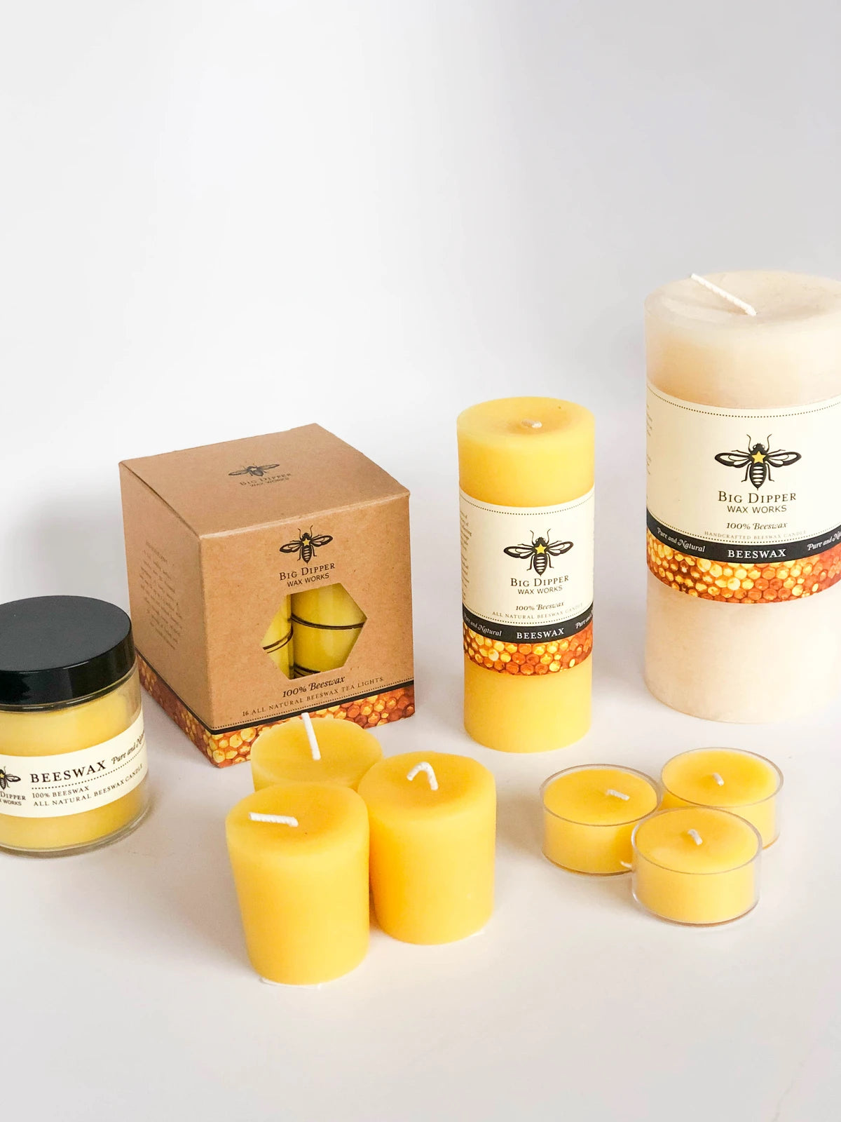 Beeswax Pillar Candles by Big Dipper Wax Works