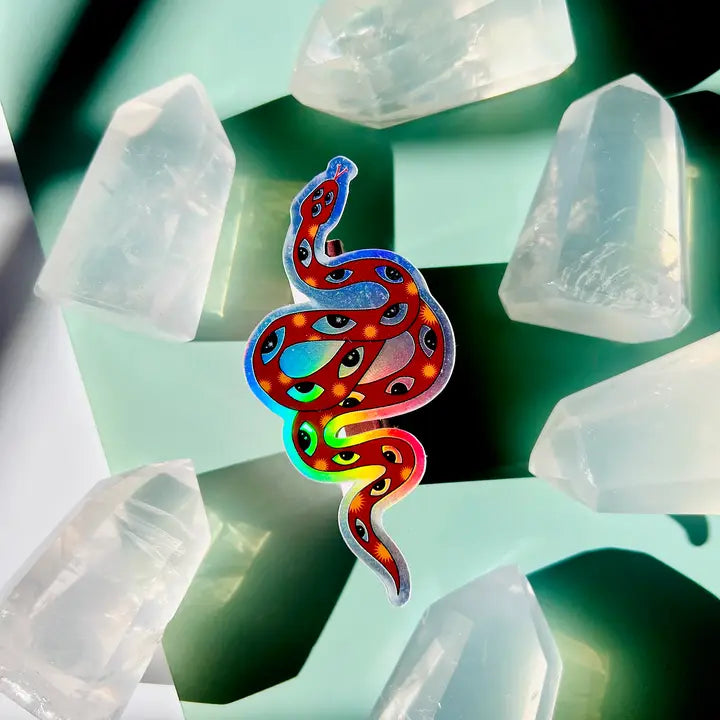 WISE SNAKE MEDICINE HOLOGRAPHIC STICKER
