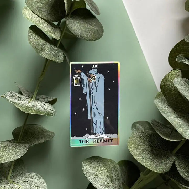 HERMIT TAROT CARD HOLOGRAPHIC STICKER