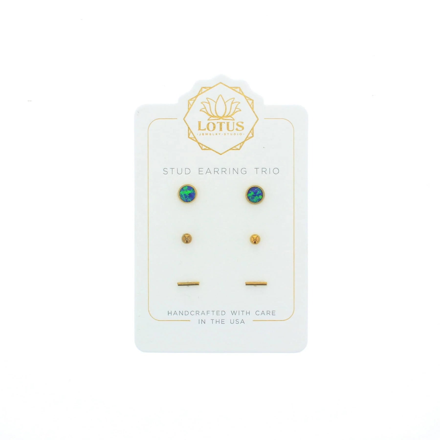 Opal Stud Earring Trio