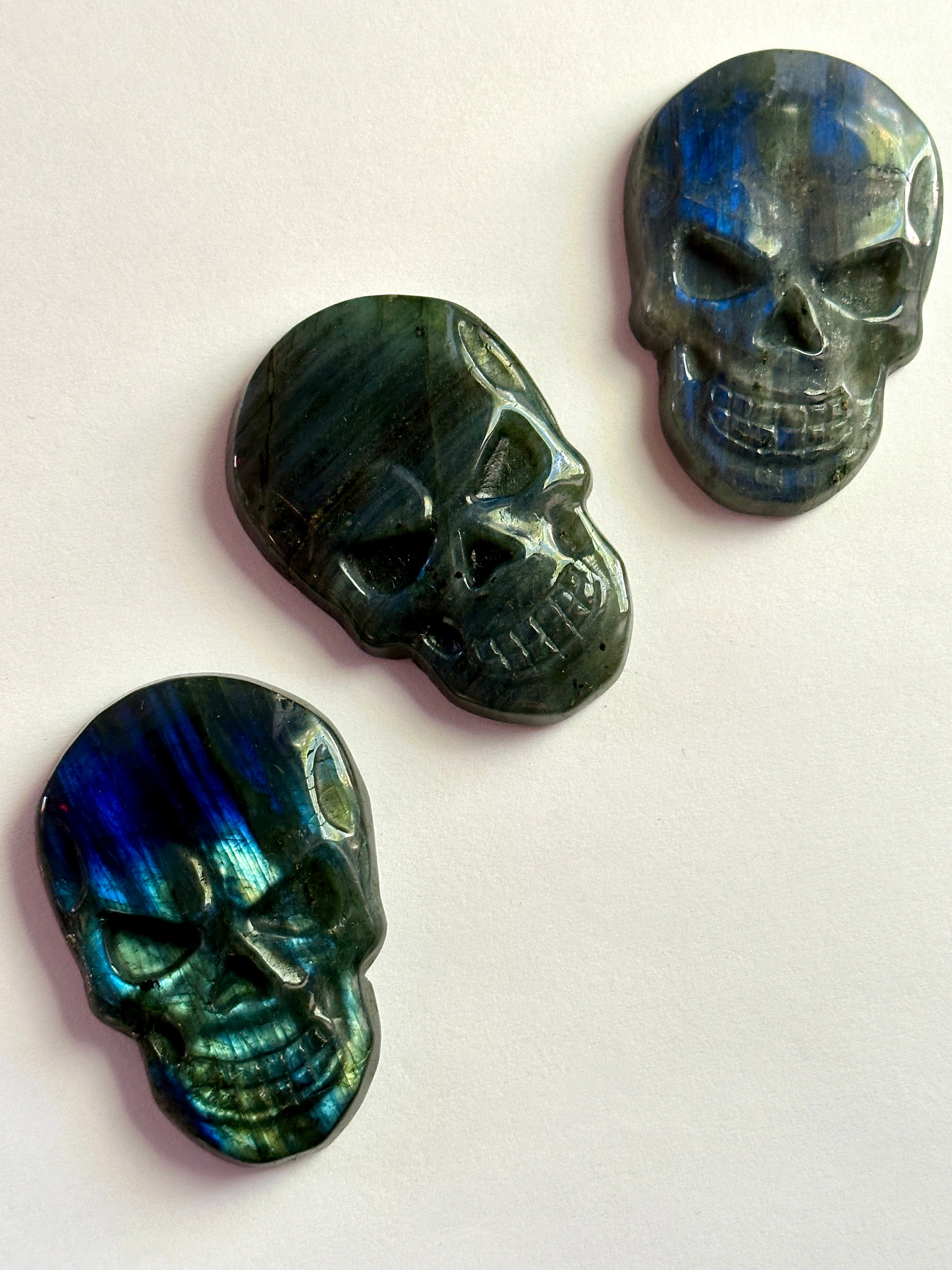 Labradorite - Skull Carvings