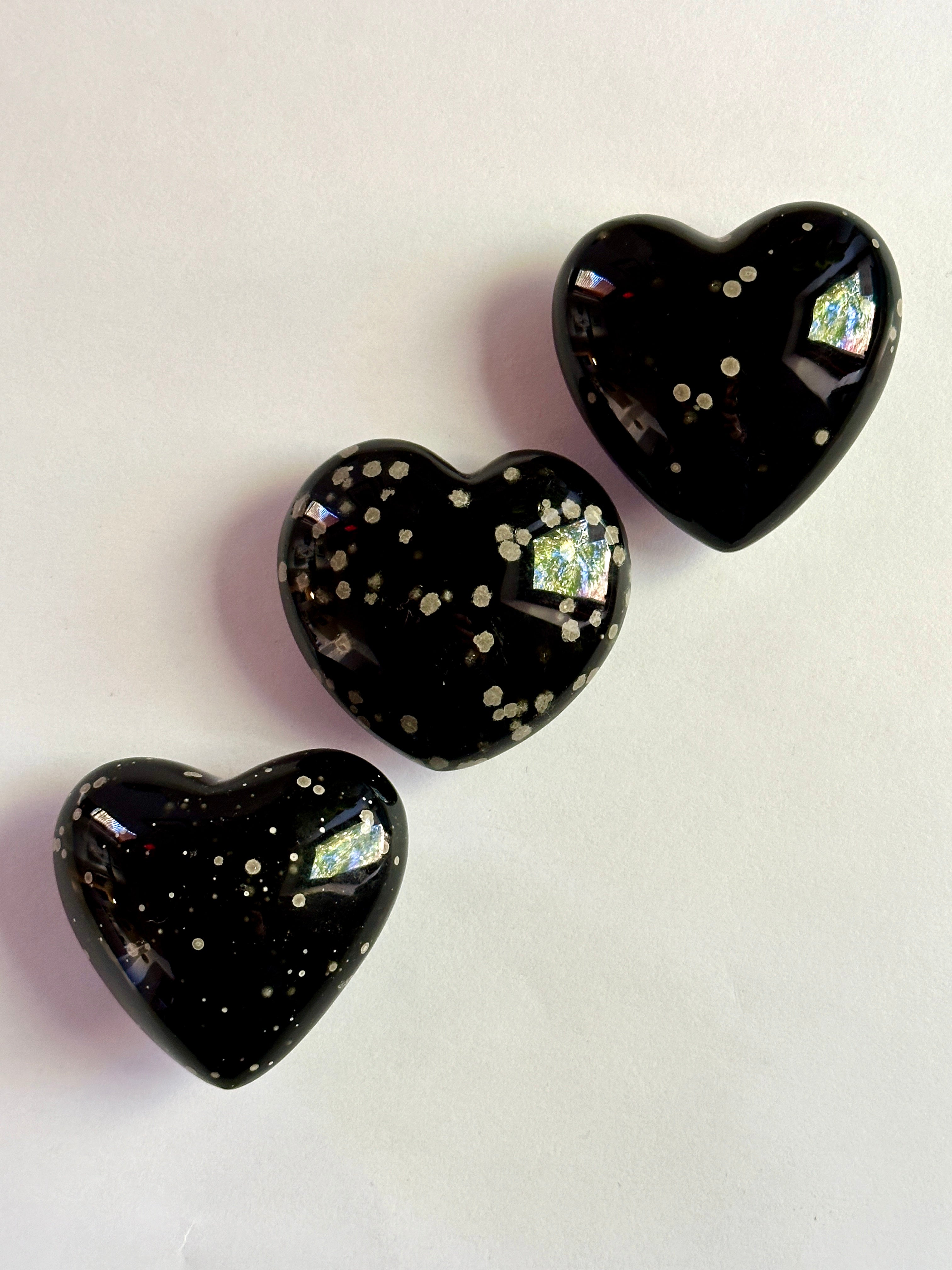 Stardust Obsidian - Heart Carving