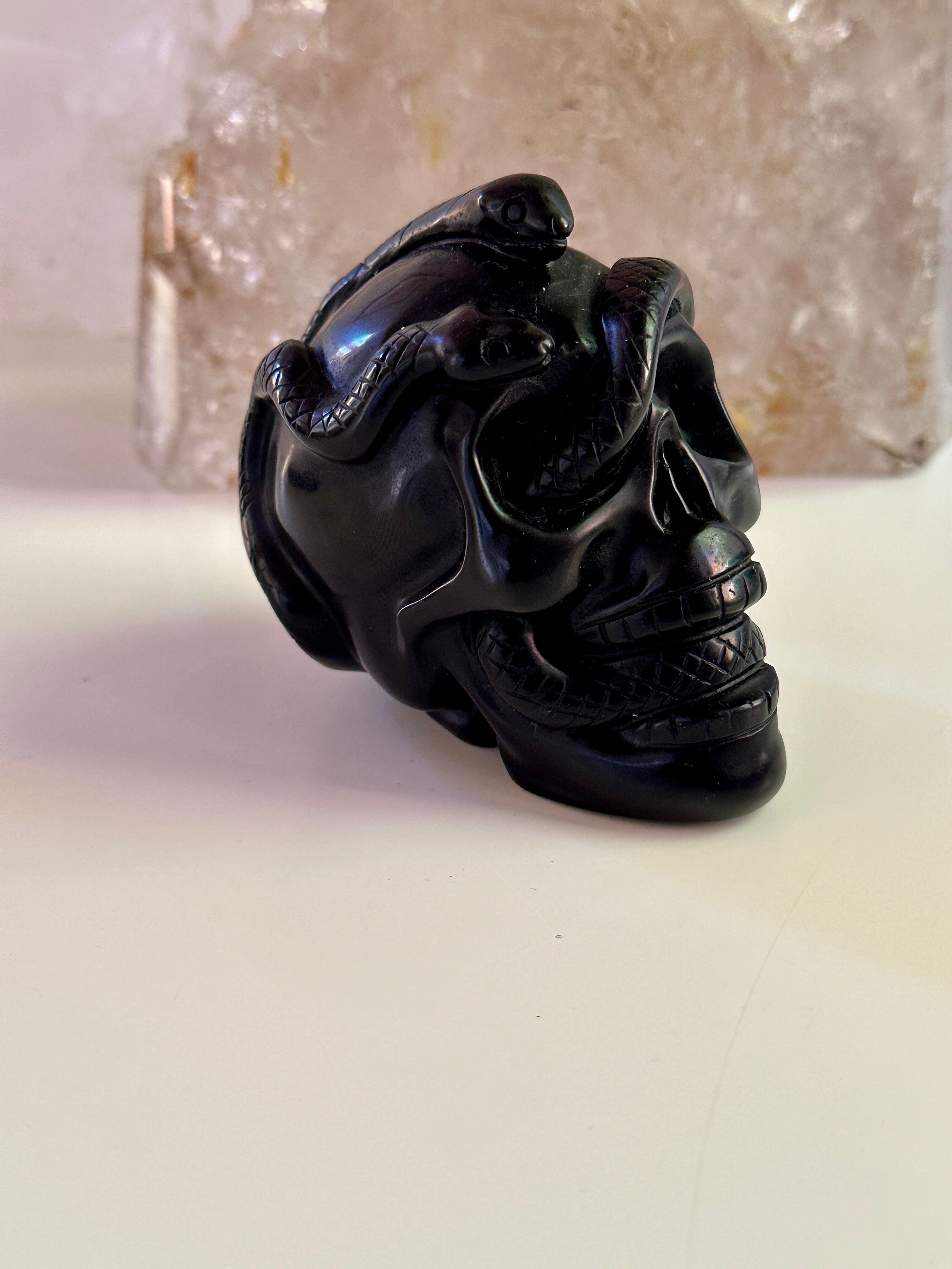 Obsidian - Skull with Snake