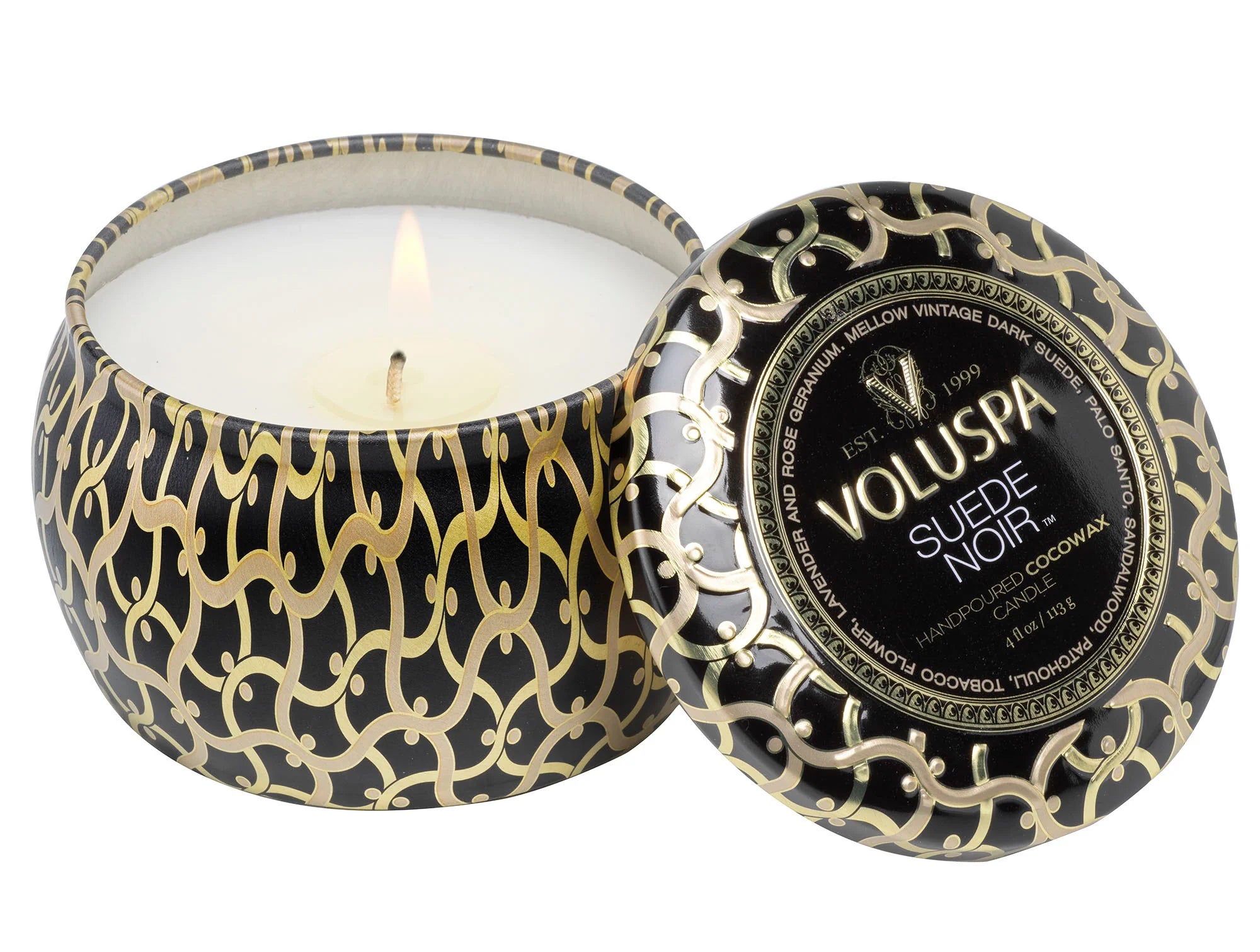 SUEDE NOIR MINI TIN CANDLE